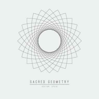 Yaşamın kutsal geometri satır öğesi çiçek. illüstrasyon .