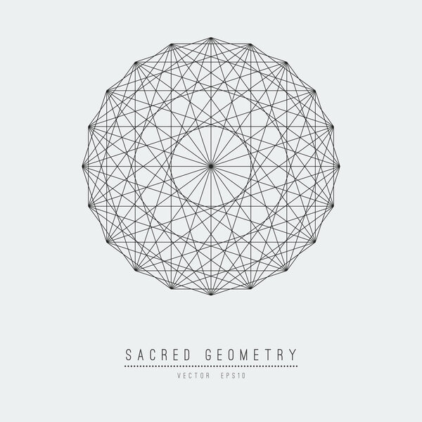 Sacred geometry line element flower of life. иллюстрация
 .