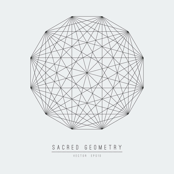 Sacred geometry line element flower of life. иллюстрация
 .