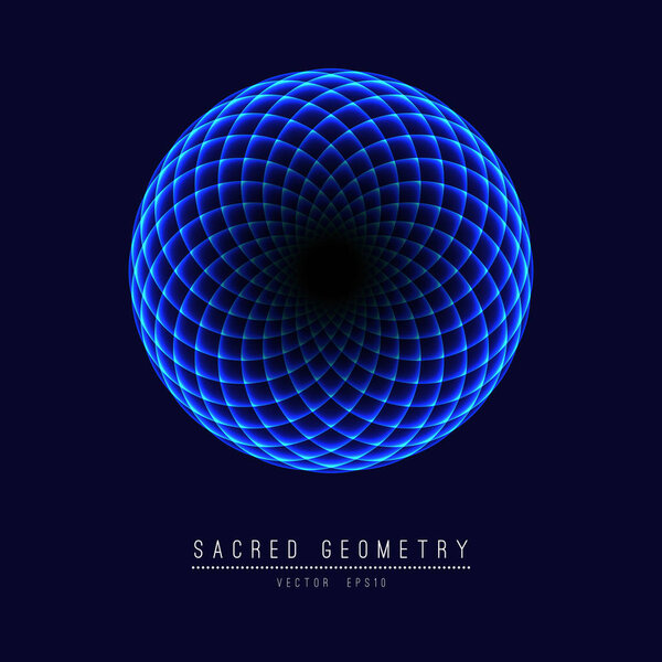 Sacred geometry line element flower of life. иллюстрация
 .