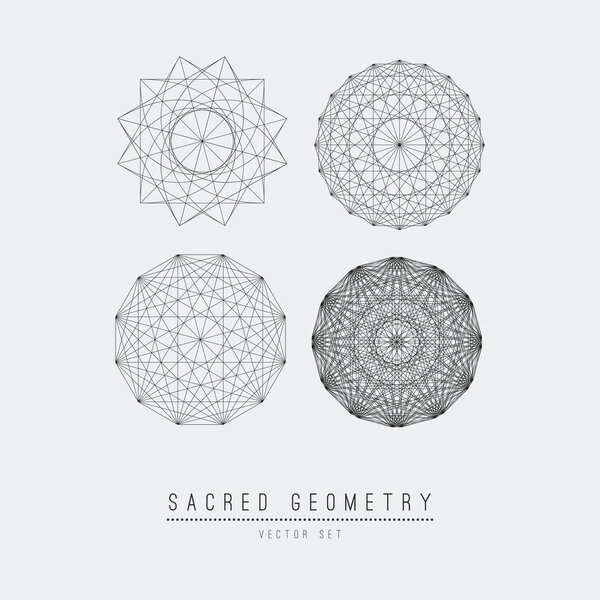 Цветок жизни векторных элементов сакральной геометрии. Векторная иллюстрация
 .