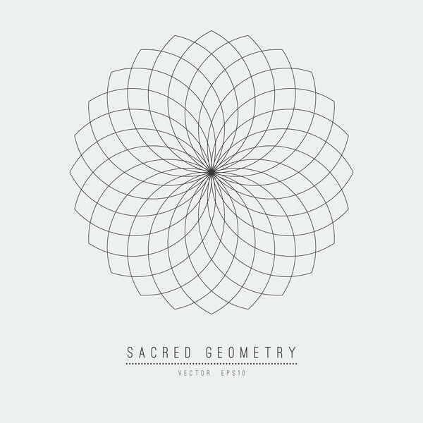 Цветок жизни векторных элементов сакральной геометрии. Векторная иллюстрация
 .