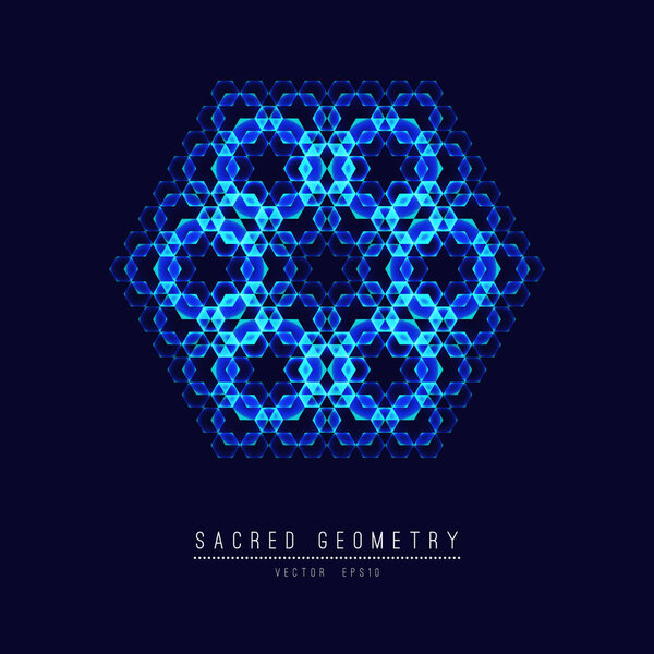 Цветок жизни векторных элементов сакральной геометрии. Векторная иллюстрация
 .