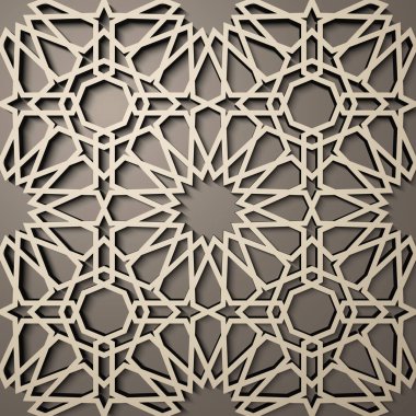 İslam tarzı 3d seamless modeli ile arka plan. , Arapça geometrik Doğu süsleme, Farsça motifi .