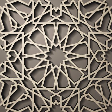 İslam tarzı 3d seamless modeli ile arka plan. , Arapça geometrik Doğu süsleme, Farsça motifi .