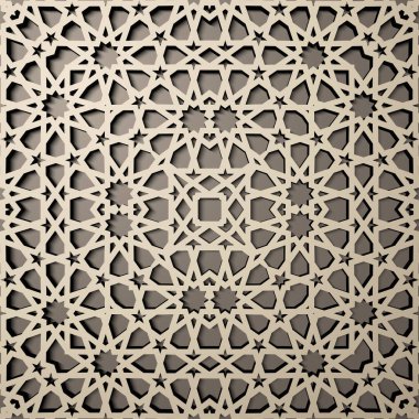 İslam tarzı 3d seamless modeli ile arka plan. , Arapça geometrik Doğu süsleme, Farsça motifi .