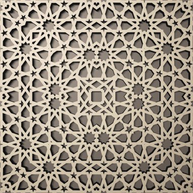 İslam tarzı 3d seamless modeli ile arka plan. , Arapça geometrik Doğu süsleme, Farsça motifi .