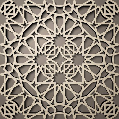 İslam tarzı 3d seamless modeli ile arka plan. , Arapça geometrik Doğu süsleme, Farsça motifi .