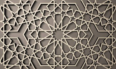 İslam tarzı 3d seamless modeli ile arka plan. , Arapça geometrik Doğu süsleme, Farsça motifi .