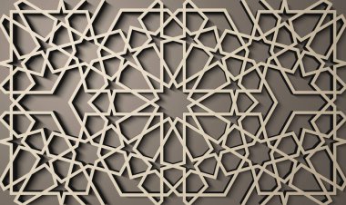 İslam tarzı 3d seamless modeli ile arka plan. , Arapça geometrik Doğu süsleme, Farsça motifi .