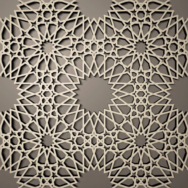 Background with 3d seamless pattern in Islamic style. , арабский геометрический восточный орнамент, персидский мотив  . — стоковый вектор