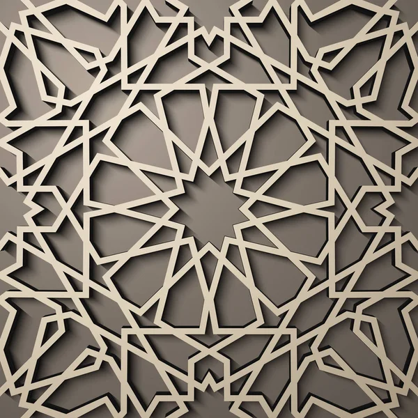 Arrière-plan avec motif 3D sans couture dans le style islamique. , ornement oriental géométrique arabe, motif persan  . — Image vectorielle