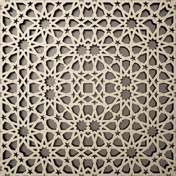 Achtergrond met 3D-naadloze patroon in islamitische stijl. , Arabische geometrische Oosten sieraad, Perzisch motief . — Stockvector