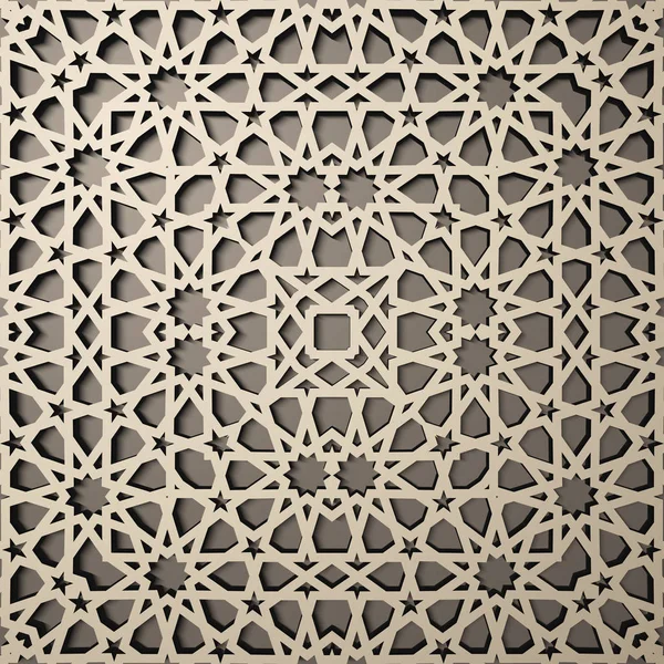 Achtergrond met 3D-naadloze patroon in islamitische stijl. , Arabische geometrische Oosten sieraad, Perzisch motief . — Stockvector