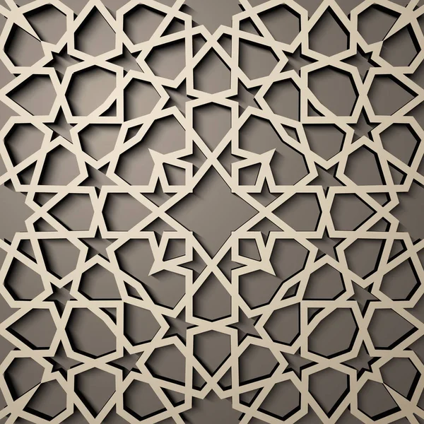 Hintergrund mit 3D nahtlosem Muster im islamischen Stil. , arabisch geometrisches Ost-Ornament, persisches Motiv . — Stockvektor