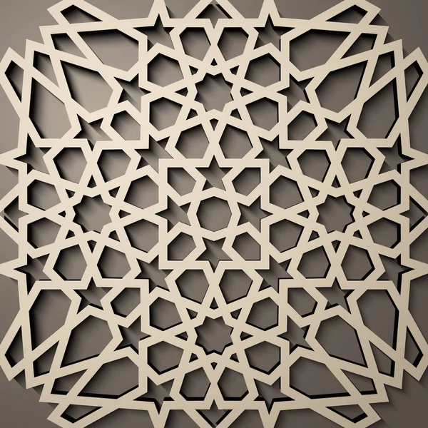 Background with 3d seamless pattern in Islamic style. , арабский геометрический восточный орнамент, персидский мотив  . — стоковый вектор