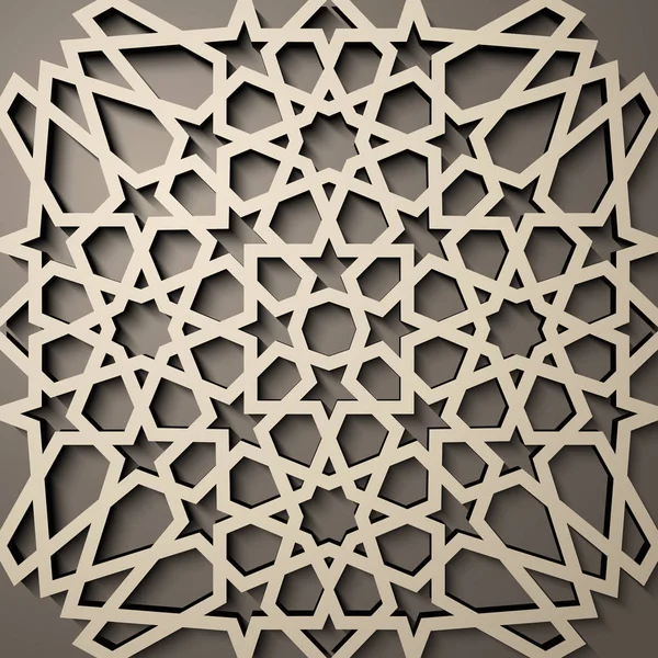 Arrière-plan avec motif 3D sans couture dans le style islamique. , ornement oriental géométrique arabe, motif persan  . — Image vectorielle