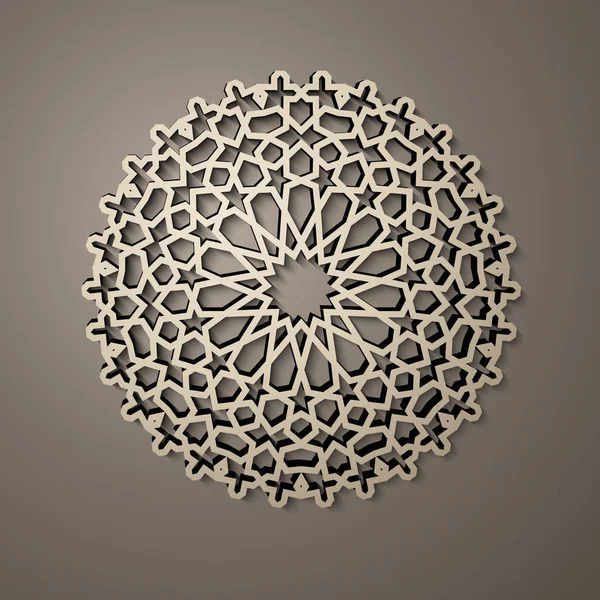 Fondo con patrón inconsútil 3d en estilo islámico. , ornamento arábigo geométrico oriental, motivo persa  . — Archivo Imágenes Vectoriales