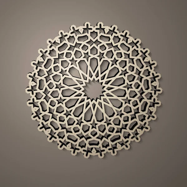 Fondo con patrón inconsútil 3d en estilo islámico. , ornamento arábigo geométrico oriental, motivo persa  . — Archivo Imágenes Vectoriales