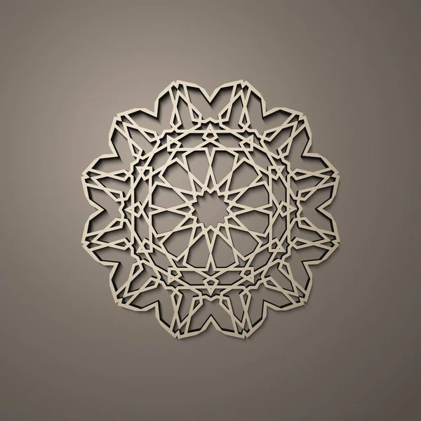 Hintergrund mit 3D nahtlosem Muster im islamischen Stil. , arabisch geometrisches Ost-Ornament, persisches Motiv . — Stockvektor