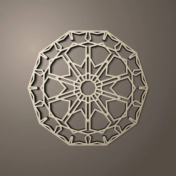 Hintergrund mit 3D nahtlosem Muster im islamischen Stil. , arabisch geometrisches Ost-Ornament, persisches Motiv . — Stockvektor