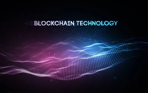 3D arka plan blockchain teknoloji vektör çizim