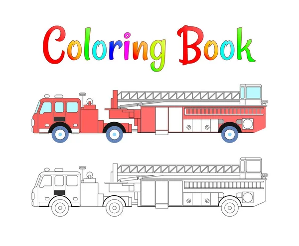 Fire truck coloring book vector. Coloring pages for kids Vector illustration eps 10.