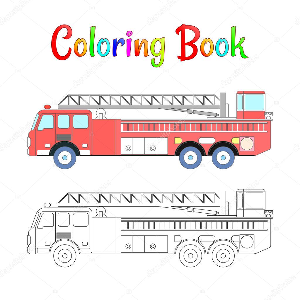 Vettoriale stockVettore libro da colorare camion dei pompieri. Disegni da  colorare per bambini illustrazione vettoriale eps 10 . di ©DamienGeso  #214617642, image size:1024x1024