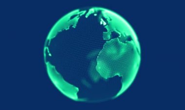 Dünya döner, dünya iplik, tam döndürme, sorunsuz döngü, arka plan soyut