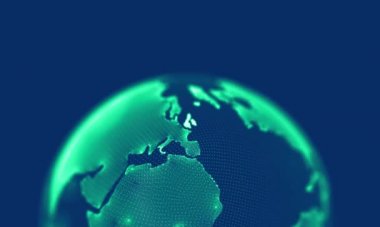 Dünya döner, dünya iplik, tam döndürme, sorunsuz döngü, arka plan soyut