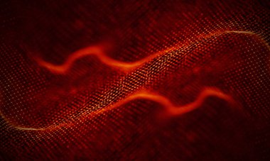 Arka kırmızı geometrik plan. Bağlantı yapısı. Bilim arka plan. Fütüristik teknoloji Hud öğesi. onnecting noktalar ve çizgiler. Büyük veri görselleştirme ve iş .