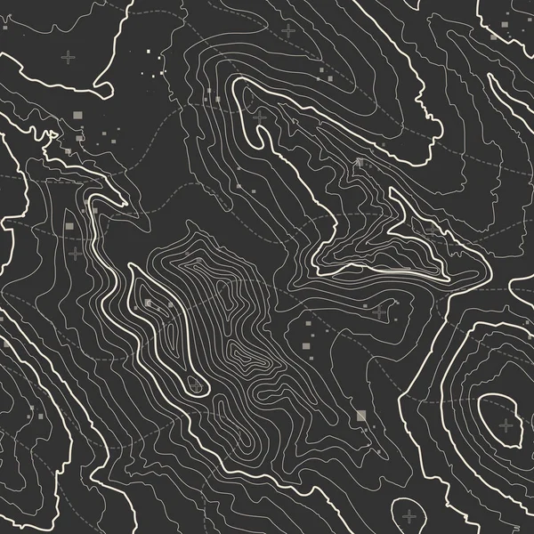 Concetto di sfondo mappa topografica con spazio per la copia. Linee topografiche contorno artistico, sentiero escursionistico di montagna, progettazione vettoriale di forma. Computer generato  . — Vettoriale Stock