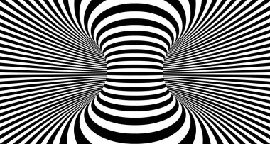 Optical illusion lines background. Abstract 3d black and white illusions. Conceptual design of optical illusion vector. EPS 10 Vector illustration clipart