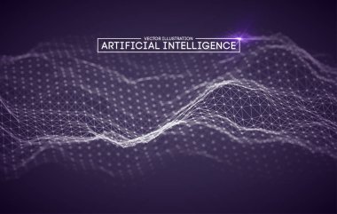 Yapay zeka Otomasyon teknolojisi arka plan. Artırılmış gerçeklik vektör tasarımı. Vektör Eps 10