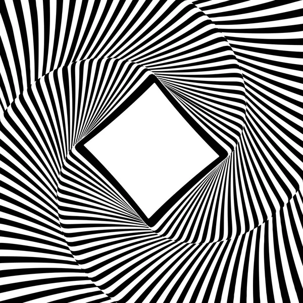 Fondo de líneas de ilusión óptica. Ilusiones abstractas en blanco y negro en 3D. Diseño conceptual del vector de ilusión óptica. EPS 10 Ilustración vectorial — Vector de stock