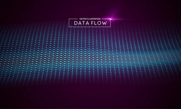 Fondo Flujo Datos Informáticos Vector Eps Tecnología Red Macrodatos — Archivo Imágenes Vectoriales