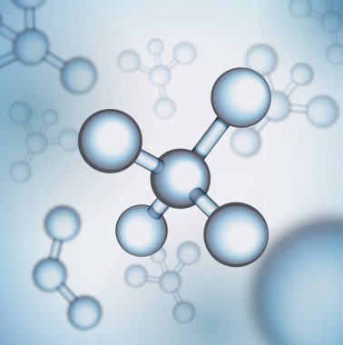EPS 10. Vektör çizim molekül yapısı bilim arka plan. Sağlık Tıp 3d çizim. Kimya arka plan mavi hücre veya atom ile. Nükleer biyoteknoloji, dna formül araştırma.