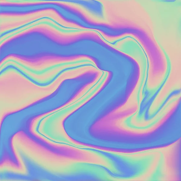 Návrh tekutin gradientní pozadí. Futuristické tekuté abstraktní barevné tapety. Holografické textury v modré růžové zelené barvy. Holografické barva vrásčitá fólie. Holografické duhové fólie abstrakt — Stockový vektor
