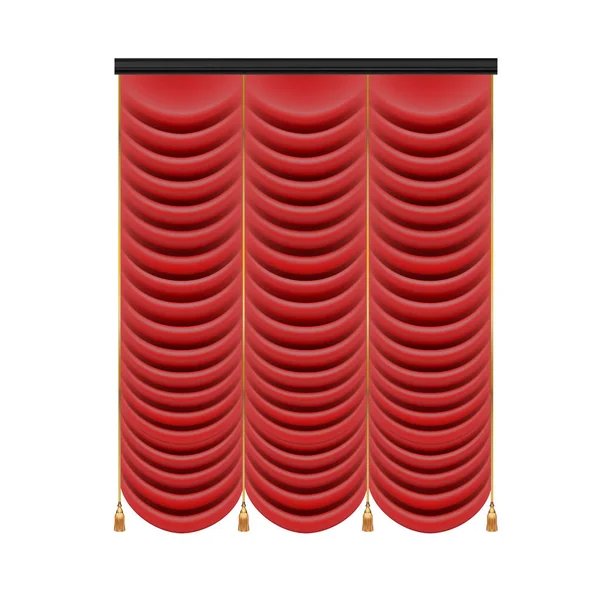 Conjunto Cortinas Rojas Escenario Del Teatro Vector Malla — Archivo Imágenes Vectoriales