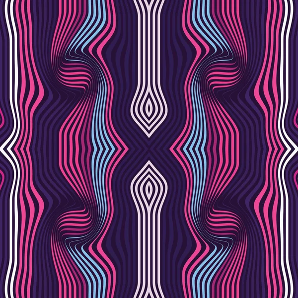 Pola dengan gelombang geometris. Tekstur bergaya. Latar belakang warna Ripple . - Stok Vektor