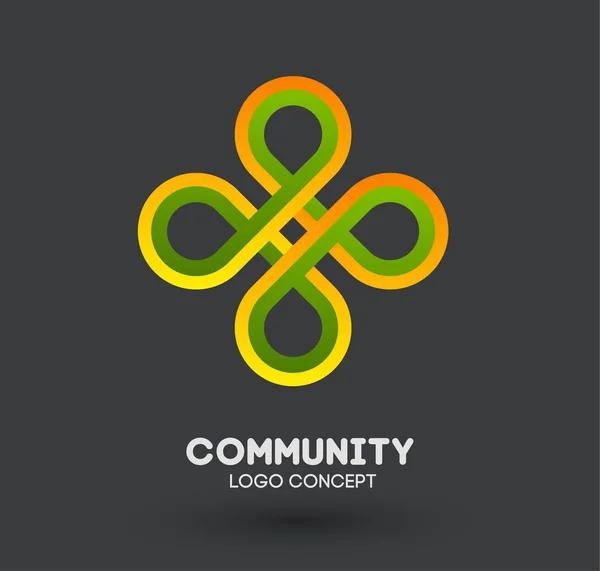 Community care logo. Connecting people logo design. Human and corporate friendship background. Business networking vector.