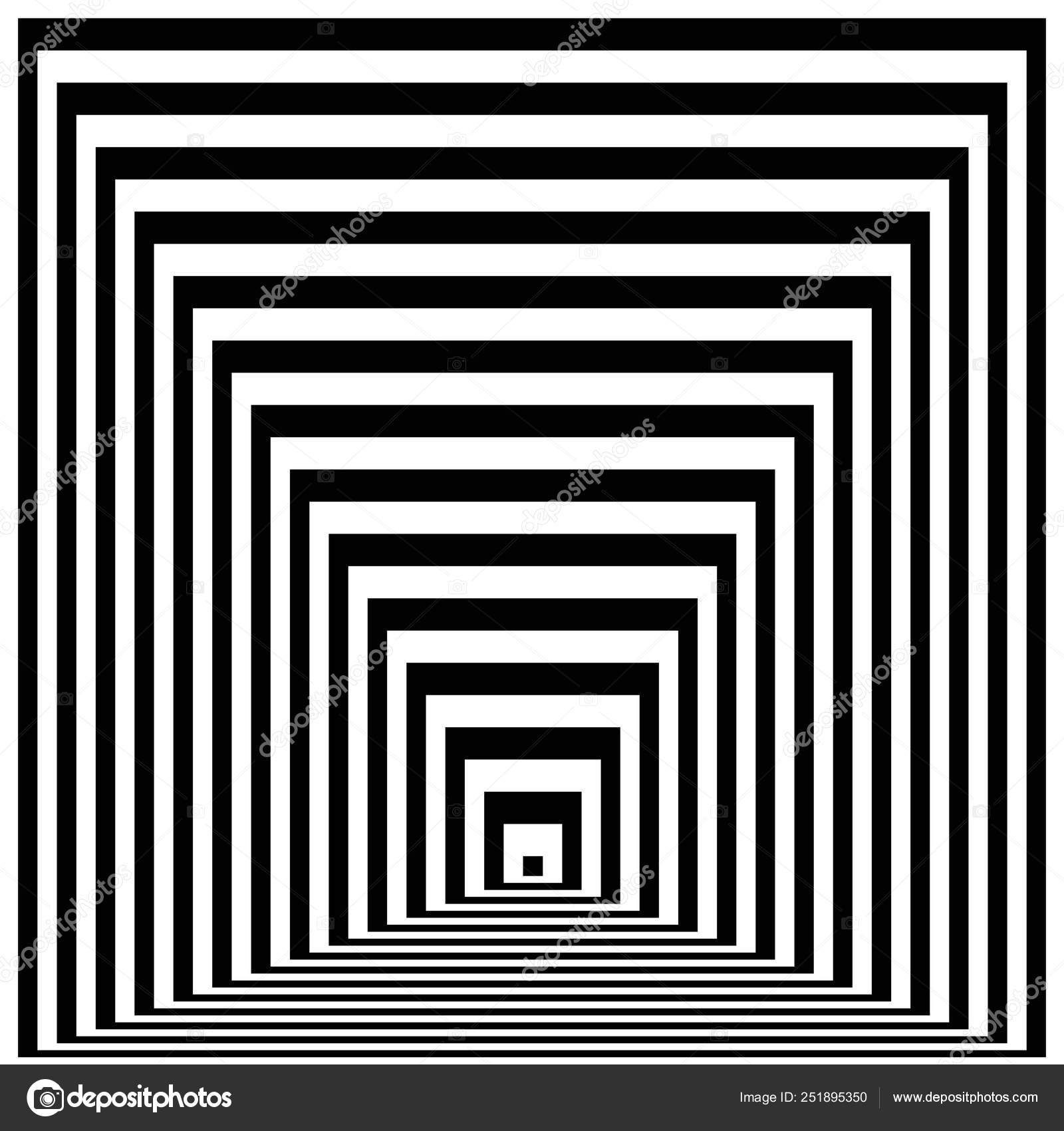 Ilusão óptica linhas de fundo. Abstrato 3d preto e branco ilusões ...