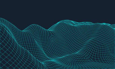 3D tel kafes arazi geniş açı Eps10 vektör