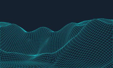 3D tel kafes arazi geniş açı Eps10 vektör