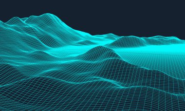 3D tel kafes arazi geniş açı Eps10 vektör