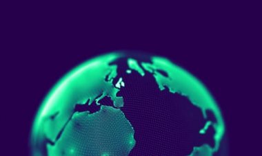 Dünya döner, dünya iplik, tam döndürme, sorunsuz döngü, arka plan soyut