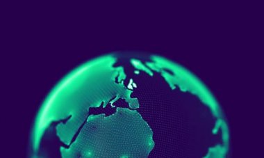 Dünya döner, dünya iplik, tam döndürme, sorunsuz döngü, arka plan soyut