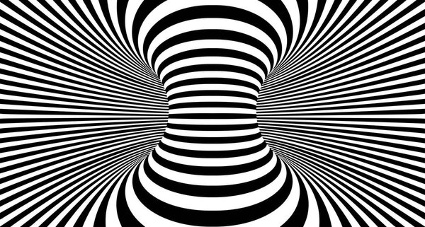 Optical illusion lines background. Abstract 3d black and white illusions. Conceptual design of optical illusion vector. EPS 10 Vector illustration