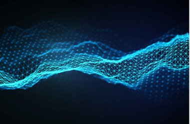 İş ağı teknolojisi. İnternet büyümesi ve teknoloji ağı. Soyut bağlantı çokgen elementleri.