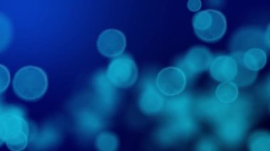 Mavi arka plan üzerinde sorunsuz döngü bulanık bokeh animasyon. Döngülü Mavi Bulanık Yanıp Sönen Işıklar. 4k Ultra Hd 3840x2160.